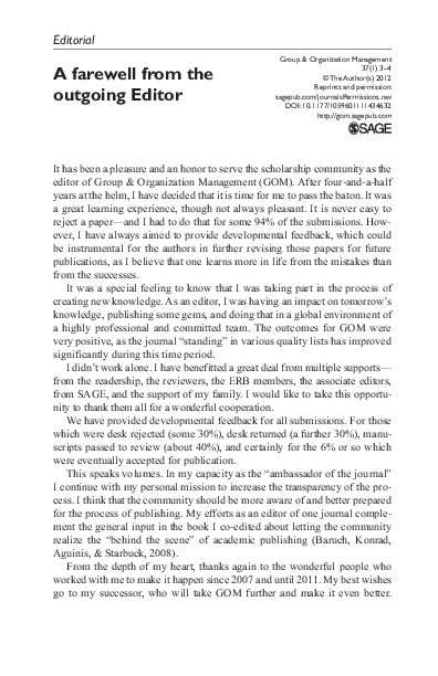 (PDF) Farewell from the outgoing Editor