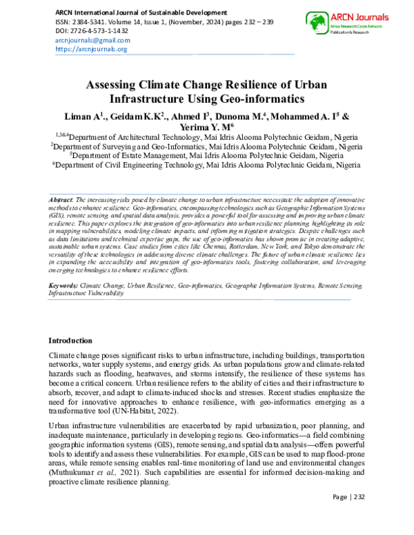 (PDF) Assessing Climate Change Resilience of Urban Infrastructure Using ...