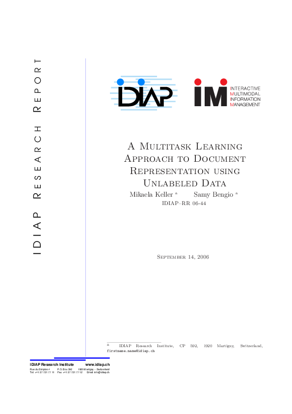 (PDF) A multi-task learning approach to document representation using ...