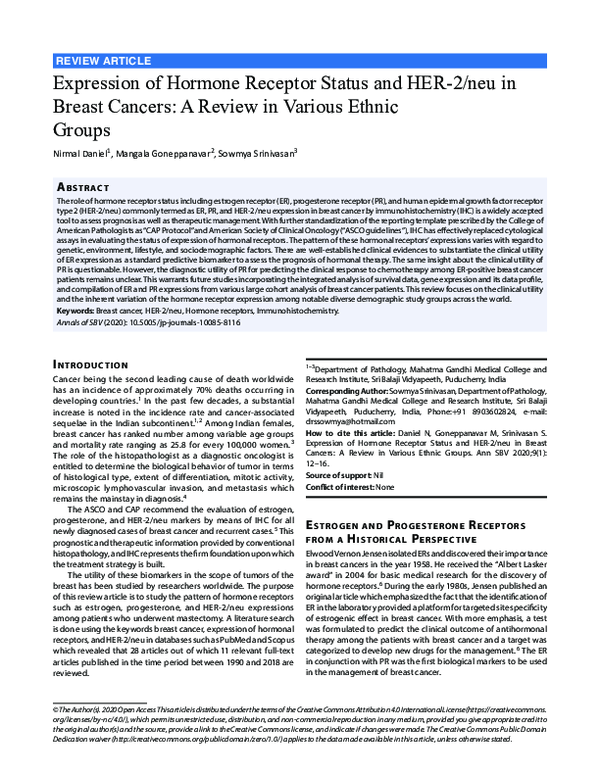 (PDF) Expression of Hormone Receptor Status and HER-2/neu in Breast ...