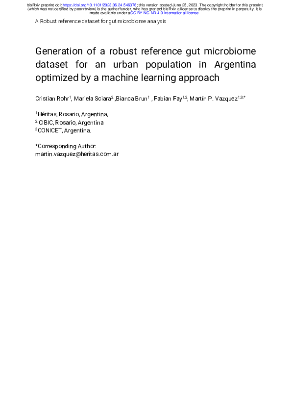 (PDF) Generation of a robust reference gut microbiome dataset for an ...