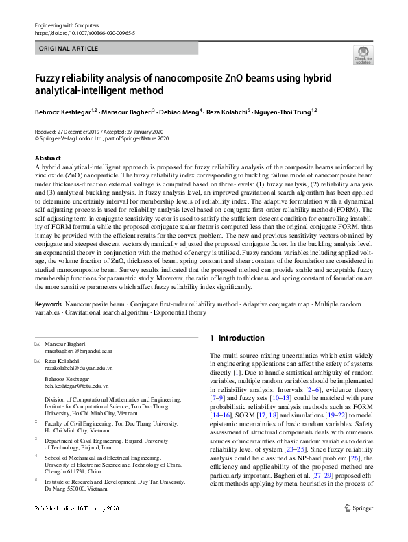 (PDF) Fuzzy reliability analysis of nanocomposite ZnO beams using ...