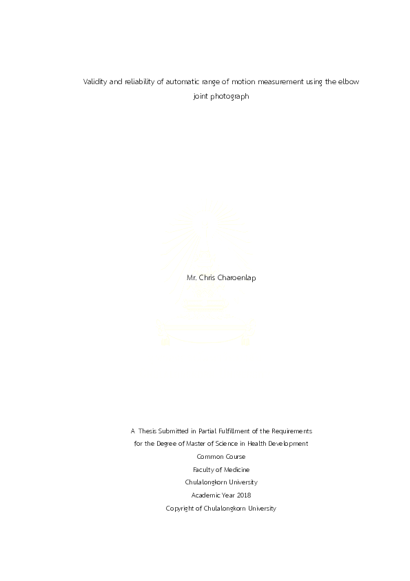 (PDF) Validity and reliability of automatic range of motion measurement ...