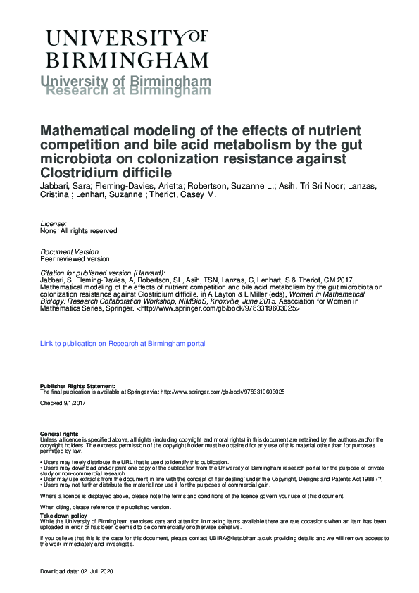 (PDF) Mathematical Modeling of the Effects of Nutrient Competition and ...