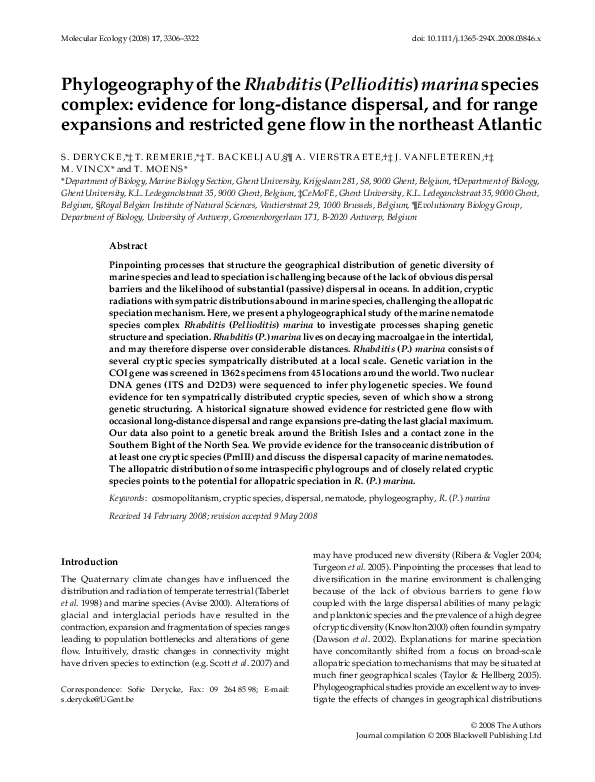(PDF) Phylogeography of the Rhabditis ( Pellioditis ) marina species ...