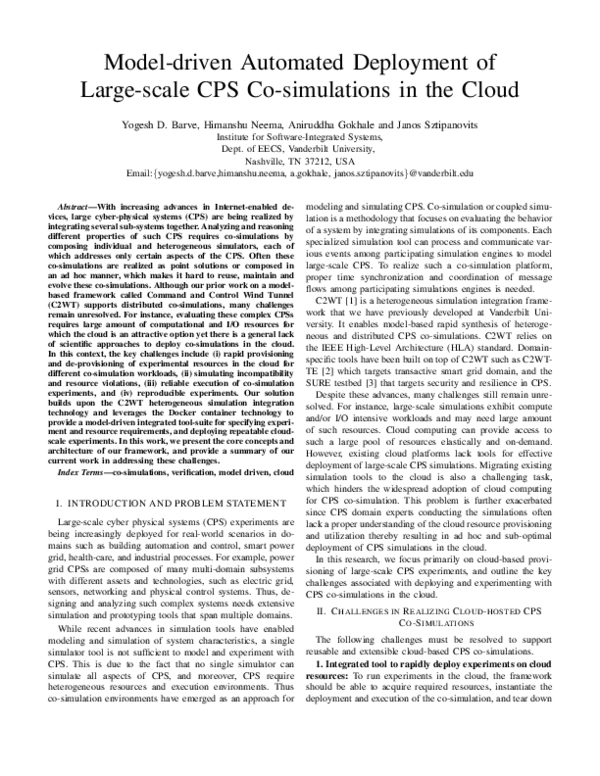 (PDF) Model-driven Automated Deployment of Large-scale CPS Co ...