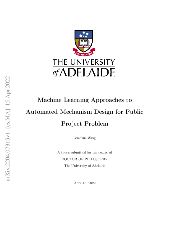 (PDF) Machine Learning Approaches to Automated Mechanism Design for ...