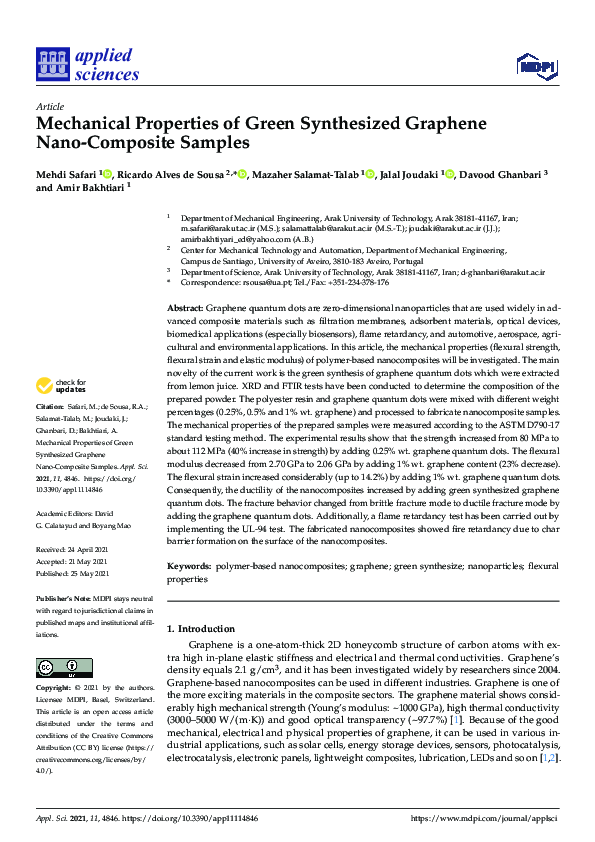 (PDF) Mechanical Properties of Green Synthesized Graphene Nano ...