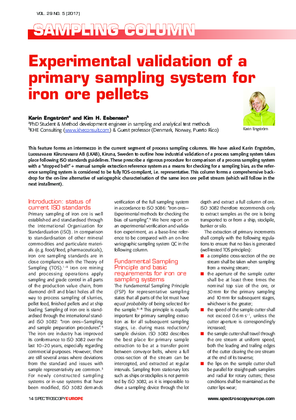 (PDF) Experimental validation of a primary sampling system for iron ore ...