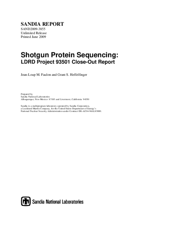 (PDF) Shotgun protein sequencing