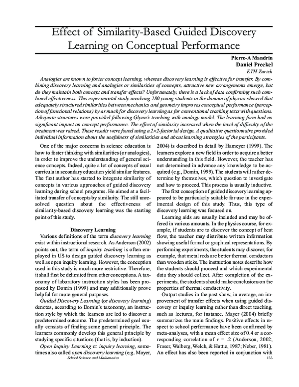 (PDF) Effect of Similarity‐Based Guided Discovery Learning on ...