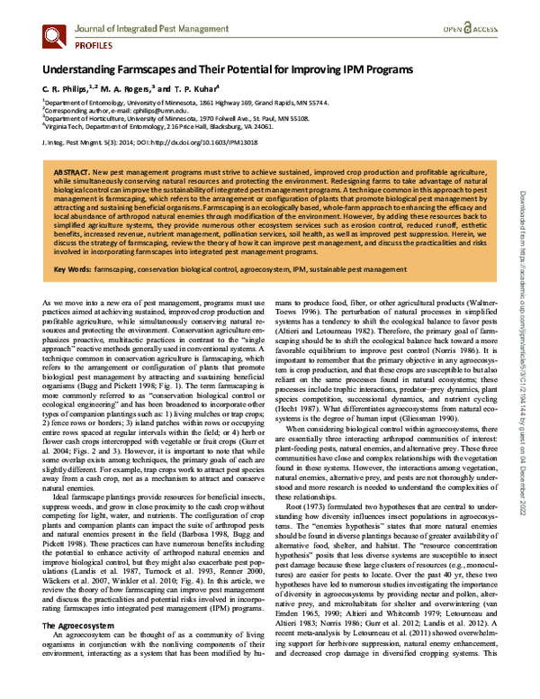 (PDF) Understanding Farmscapes and Their Potential for Improving IPM ...