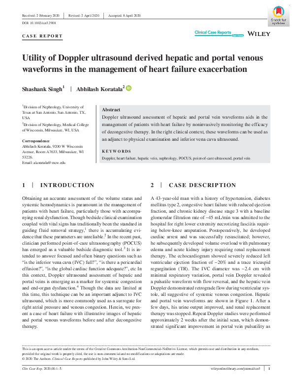 (PDF) Utility of Doppler ultrasound derived hepatic and portal venous ...