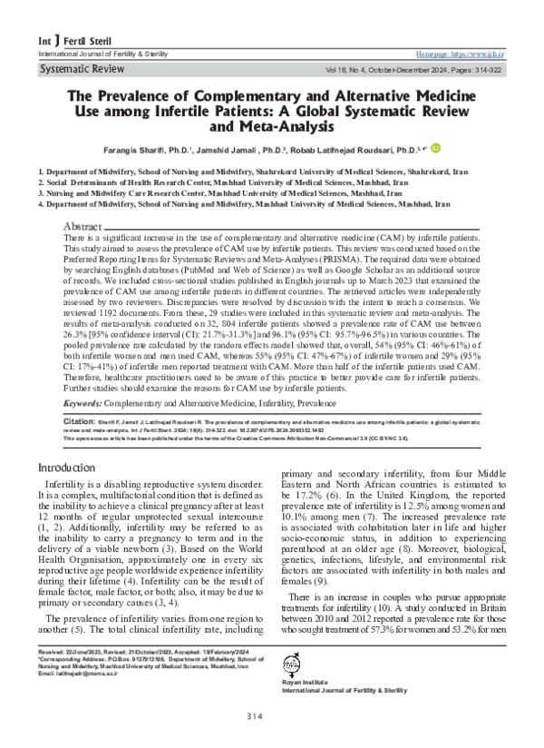 (PDF) The Prevalence of Complementary and Alternative Medicine Use ...