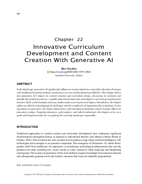 (PDF) Innovative Curriculum Development and Content Creation With ...