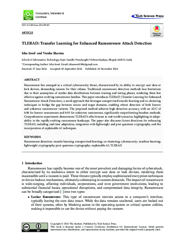 (PDF) TLERAD: Transfer Learning for Enhanced Ransomware Attack Detection