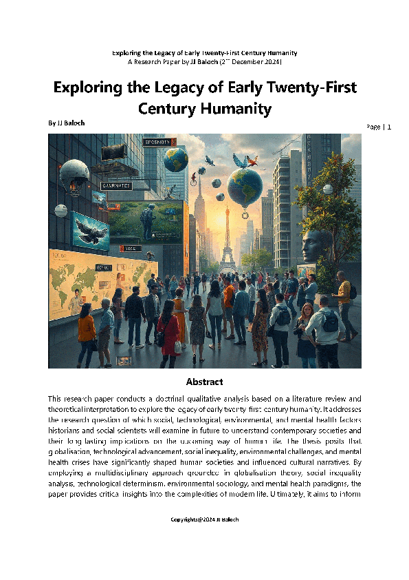 (PDF) Exploring the Legacy of Early Twenty First Century Humanity
