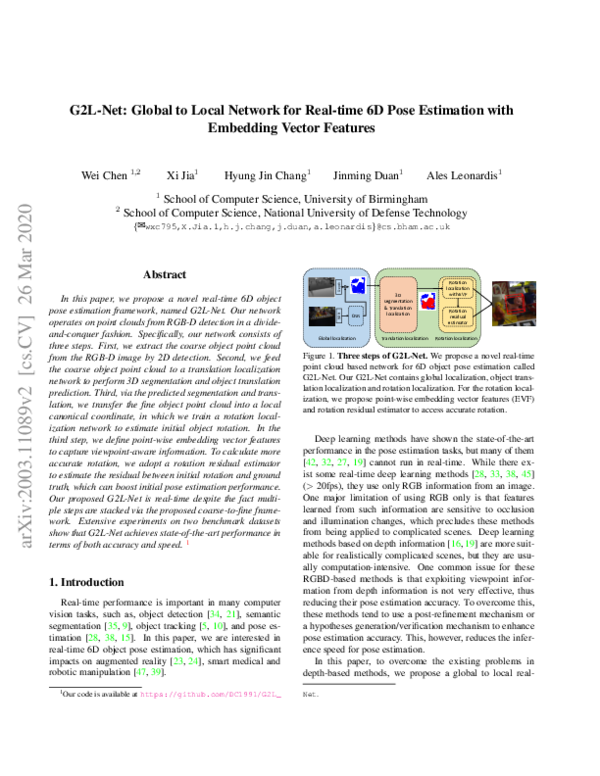 (PDF) G2L-Net: Global to Local Network for Real-time 6D Pose Estimation ...