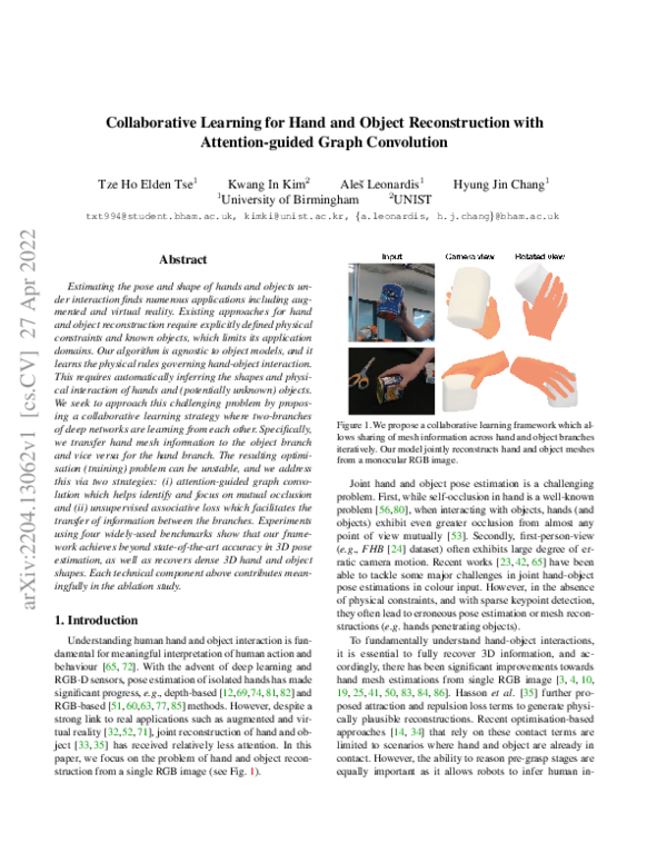 (PDF) Collaborative Learning for Hand and Object Reconstruction with ...