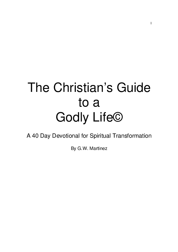(PDF) The Christian s Guide to a Godly Life