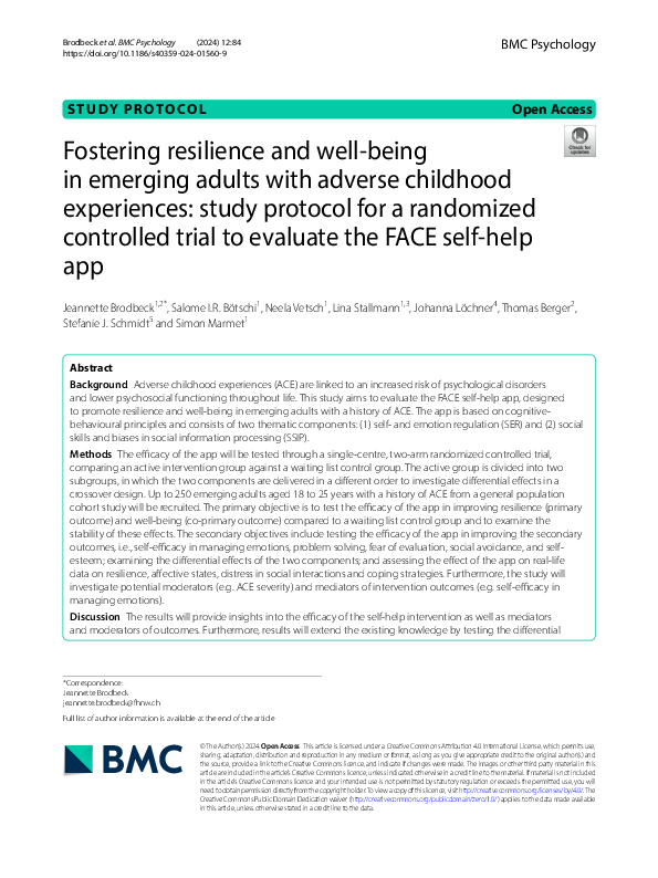 (PDF) Fostering resilience and well-being in emerging adults with ...