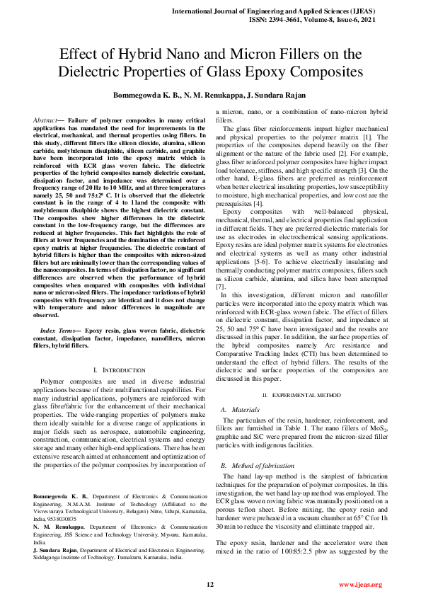(PDF) Effect of Hybrid Nano and Micron Fillers on the Dielectric ...