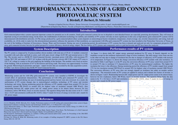 (PDF) THE PERFORMANCE ANALYSIS OF A GRID CONNECTED PHOTOVOLTAIC SYSTEM