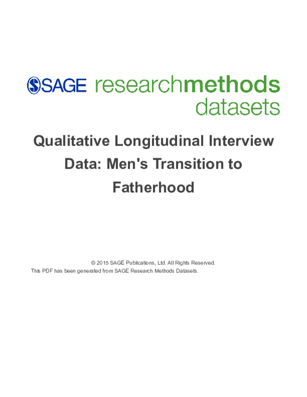 (PDF) Qualitative Longitudinal Interview Data: Men's Transition to ...