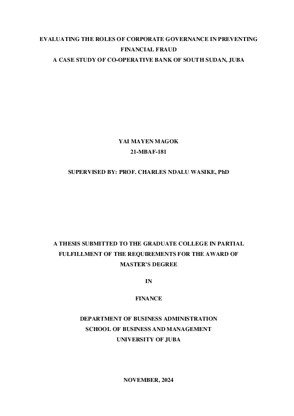 (PDF) EVALUATING THE ROLES OF CORPORATE GOVERNANCE IN PREVENTING ...