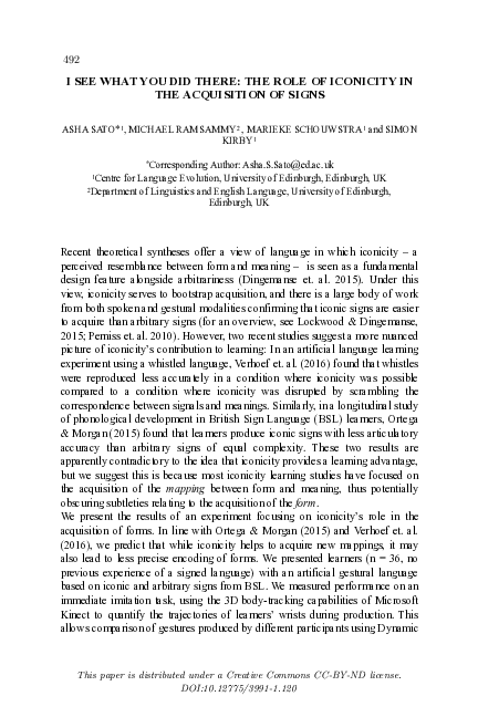(PDF) I see what you did there: The role of iconicity in the ...