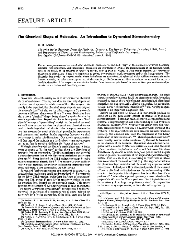 (PDF) The chemical shape of molecules: an introduction to dynamic ...