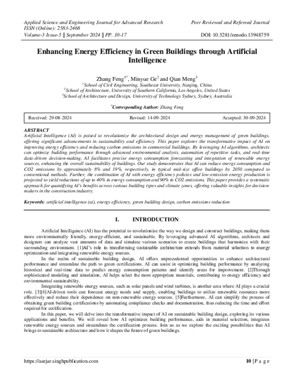 (PDF) Enhancing Energy Efficiency in Green Buildings through Artificial ...