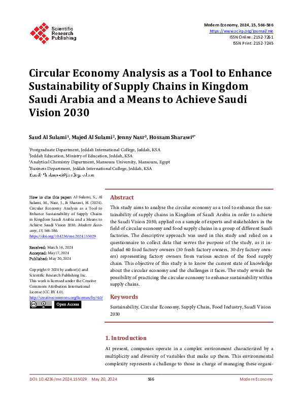 (PDF) Circular Economy Analysis as a Tool to Enhance Sustainability of ...