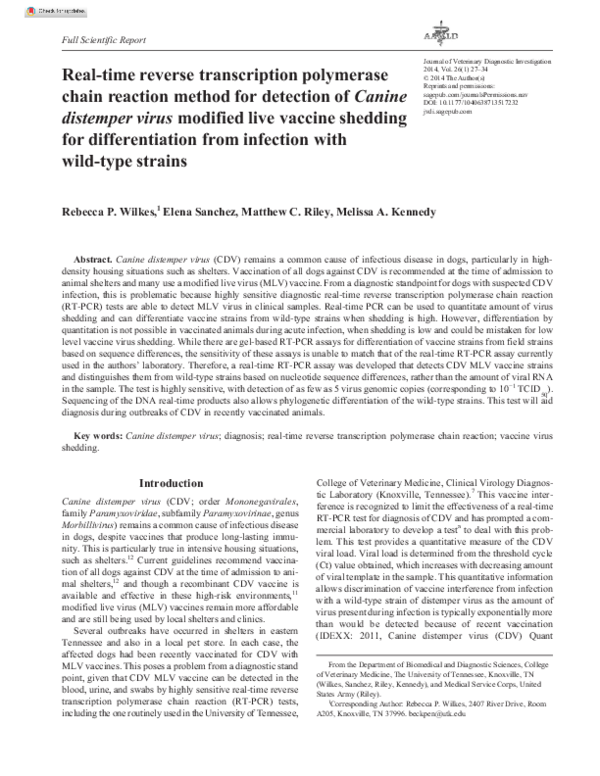 (PDF) Real-time reverse transcription polymerase chain reaction method ...