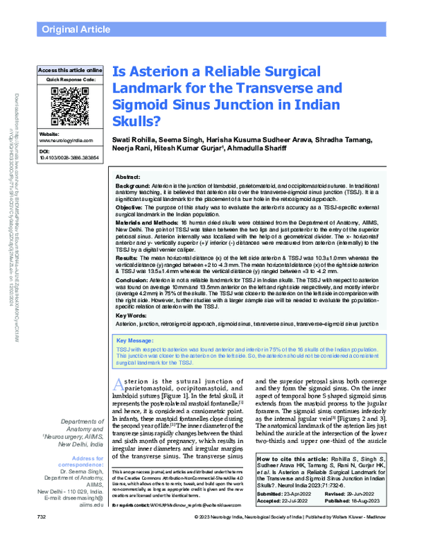 (PDF) Is Asterion a Reliable Surgical Landmark for the Transverse and ...