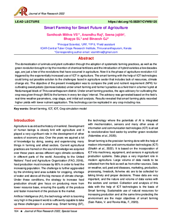 (PDF) Smart Farming for Smart Future of Agriculture