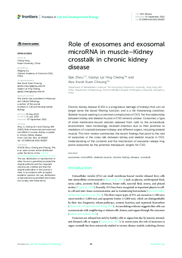 (PDF) Role of exosomes and exosomal microRNA in muscle–Kidney crosstalk ...