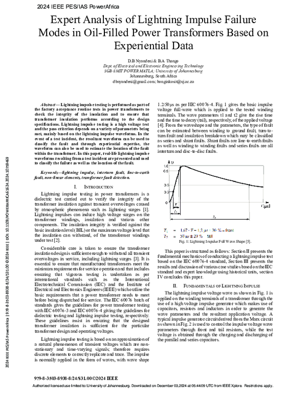 (PDF) Expert Analysis of Lightning Impulse Failure Modes in Oil-Filled ...