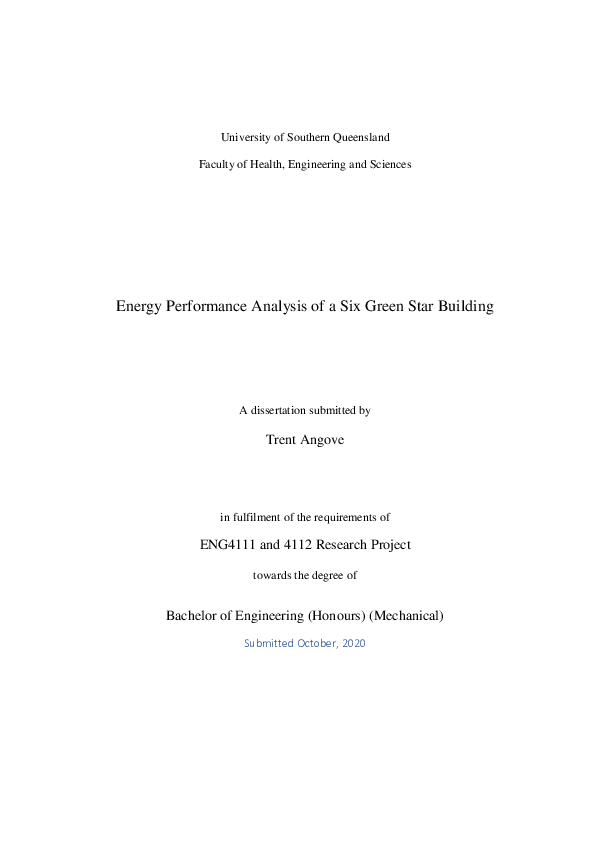 (PDF) Energy Performance Analysis of a Six Green Star Building