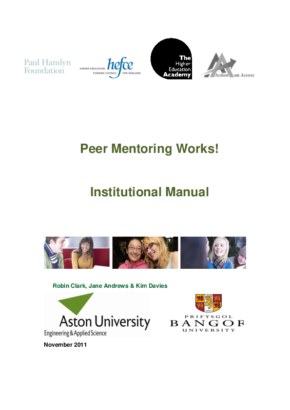 (PDF) Peer mentoring works! Institutional manual
