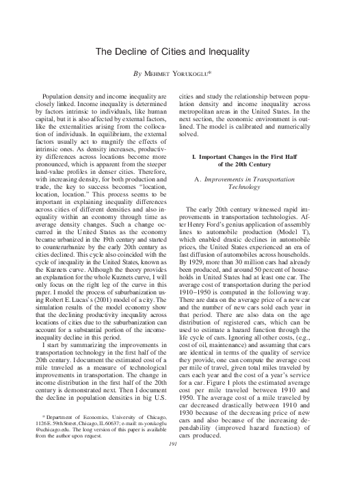 (PDF) The Decline of Cities and Inequality