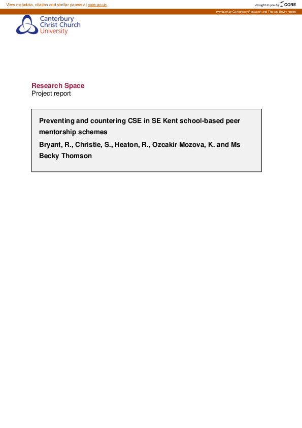 (PDF) Preventing and countering CSE in SE Kent school-based peer ...