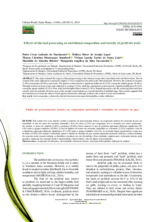 (PDF) Effects of thermal processing on nutritional composition and ...