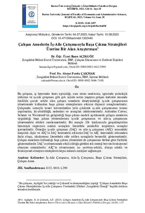 (PDF) A Field Study on Coping Strategies of Working Mothers for Work ...