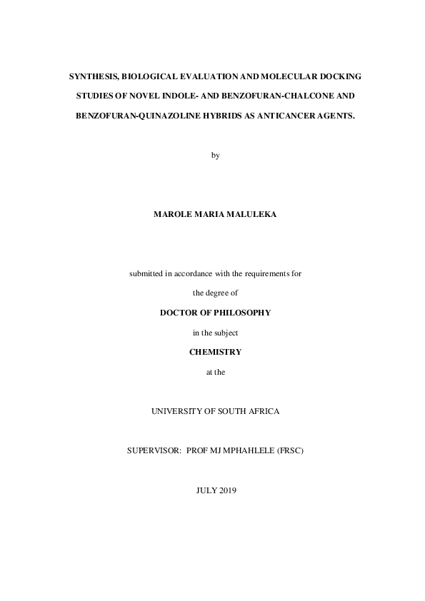 (PDF) Synthesis, biological evaluation and molecular docking studies of ...