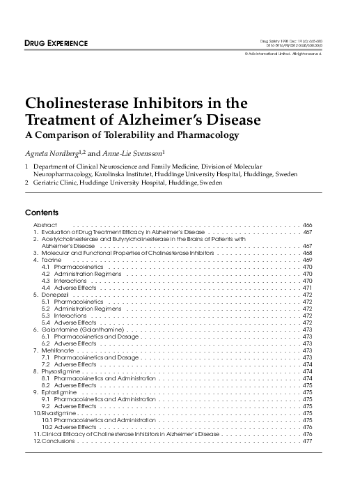 (PDF) Cholinesterase Inhibitors in the Treatment of Alzheimer??s ...