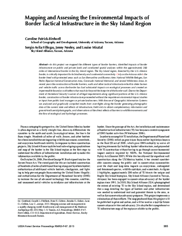 (PDF) Mapping and assessing the environmental impacts of border ...