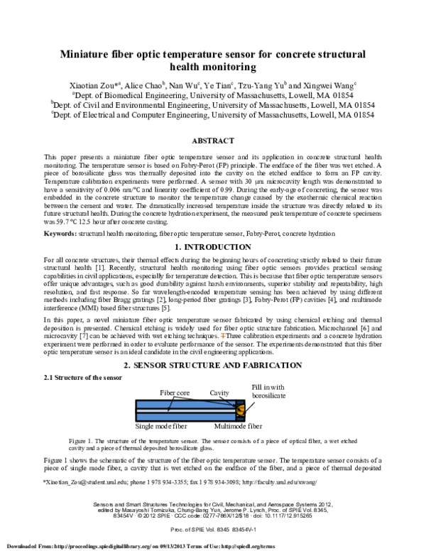 (PDF) Miniature fiber optic temperature sensor for concrete structural ...