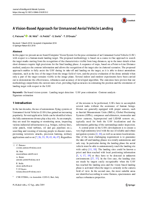 (PDF) A Vision-Based Approach for Unmanned Aerial Vehicle Landing