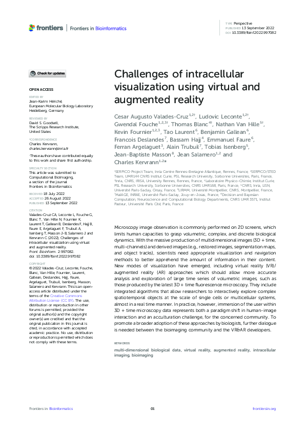 (PDF) Challenges of intracellular visualization using virtual and ...